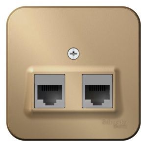 Розетка компьютерная 2-м ОП Blanca RJ45 кат.5E с изолир. пластиной титан SE BLNIA045454 1210606