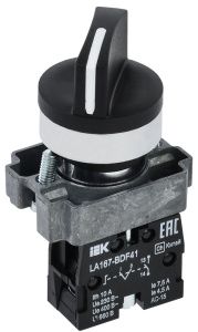 Переключатель LA167-BDF41 на 2 положения 1з черный IEK BSW20-BDF41-1-24-67-2-K02