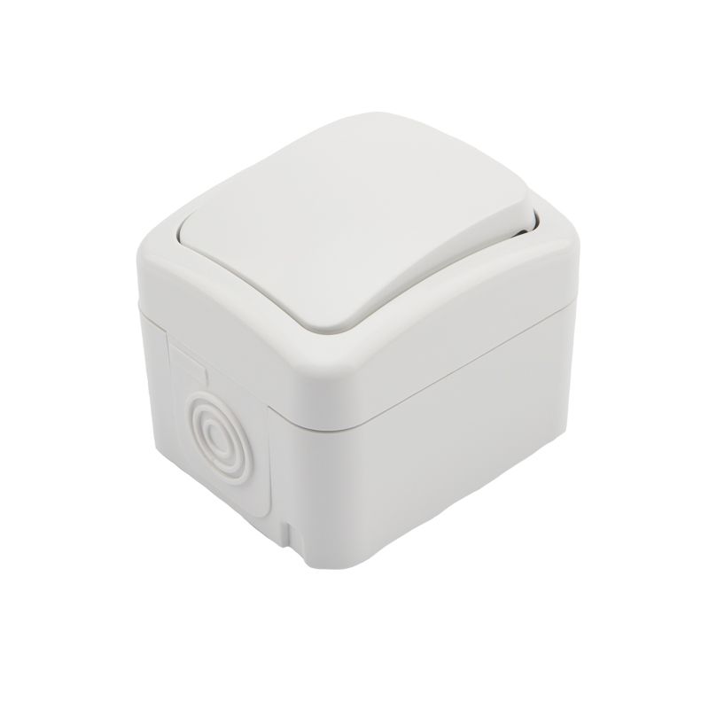 Переключатель проходной Mini OG IP54 о/у, белый KRANZ KR-78-0603