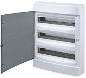 Щит распределительный навесной "Unix" прозрачная дверь 3х18 (54) модулей 526x396x112 IP40 ux-3x18-n