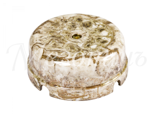 Коробка распределительная фарфоровая D80мм, h43мм, IP20, цвет -мрамор, ТМ "МЕЗОНИНЪ" GE70236-19 GE70236-19