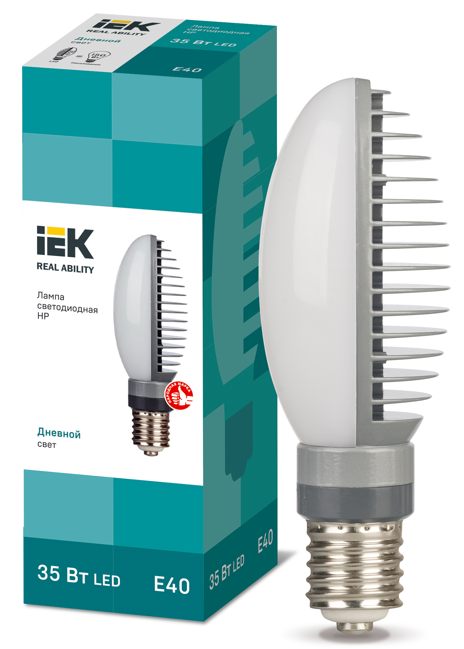 Лампа светодиодная HP 35Вт 120град 230В 5000К E40 поворотный цоколь IEK LLE-HPR-035-230-50-E40