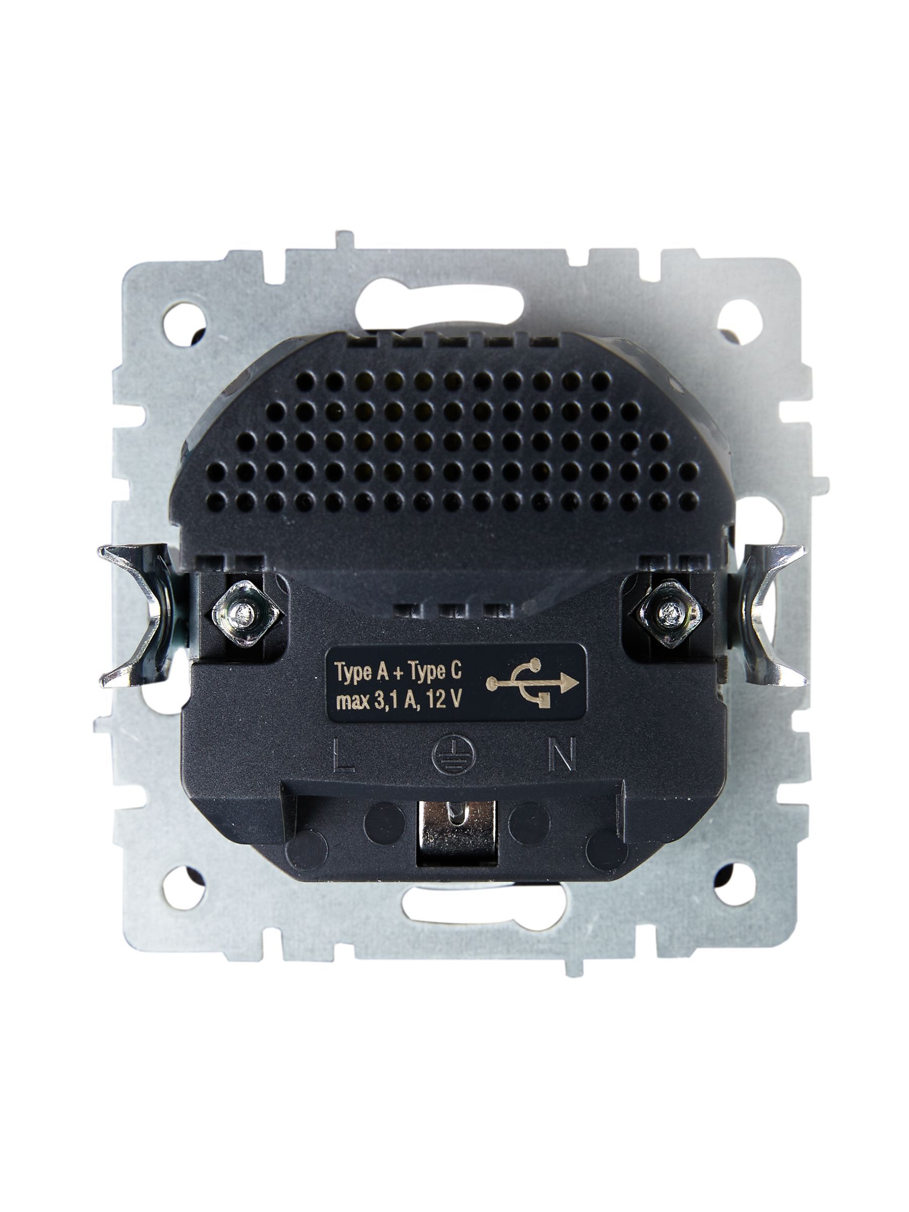 BRITE Розетка 1-местная с заземлением с защитными шторками 16А с USB A+C 18Вт РЮш11-1-БрГ графит IEK - Фото 5