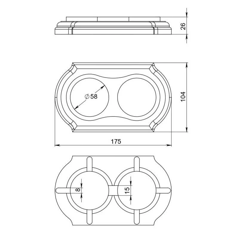 Рамка  двухместная "Элегант" , цвет - венге, ТМ "МезонинЪ" GE70702-36 - Фото 2