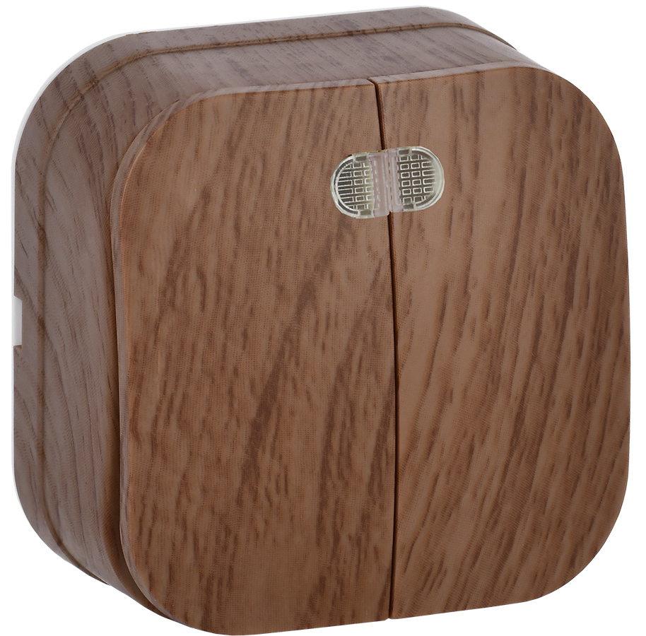 GLORY Выключатель 2-клавишный для открытой установки с индикацией 10А ВС20-2-1-ХД дуб IEK EVH21-K24-10