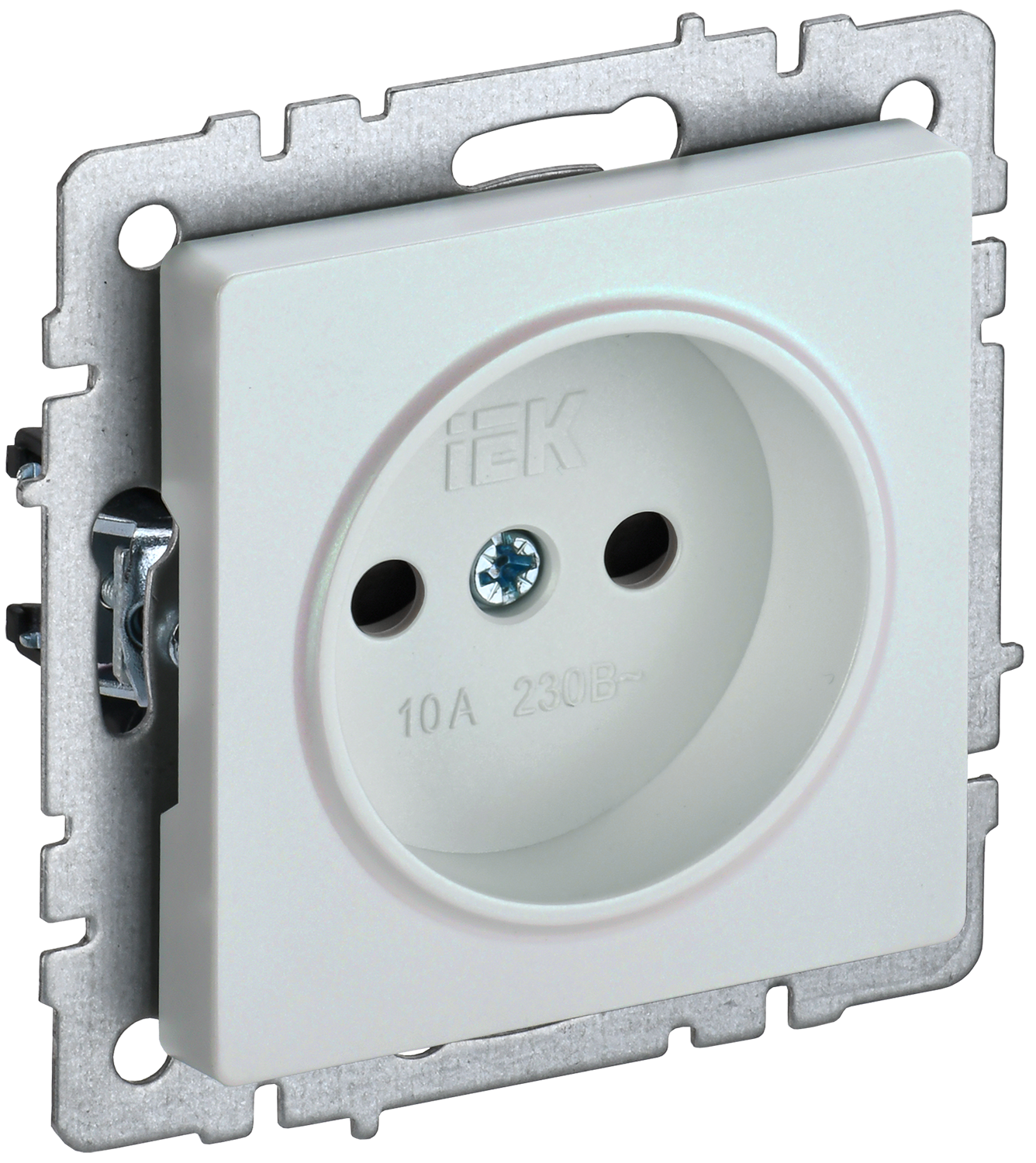BRITE Розетка 1-местная без заземления с защитными шторками 10А РСш10-2-БрЖ жемчуг IEK