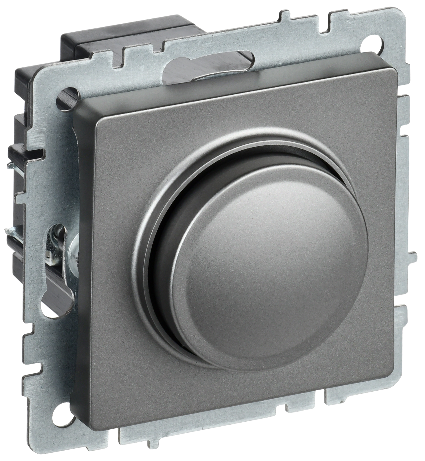 BRITE Светорегулятор поворотно-нажимной 600Вт СС10-1-0-БрС сталь IEK BR-D20-0600-K46