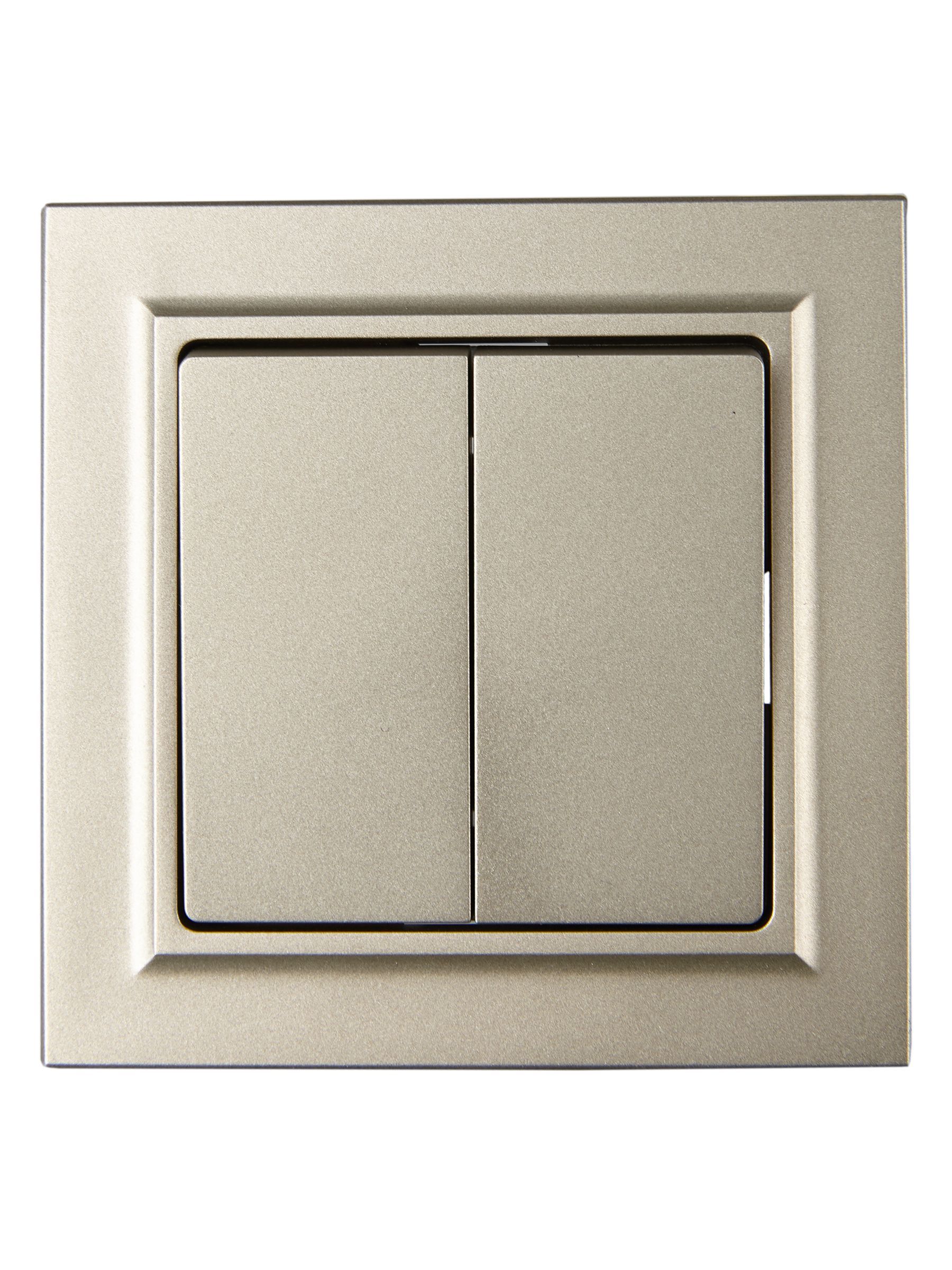 BRITE Выключатель 2-клавишный 10А в сборе ВСР10-2-0-БрШ шампань IEK - Фото 5