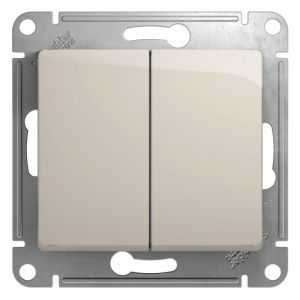 Переключатель проходной 2-кл. СП Glossa 10А IP20 (сх. 6) 10AX механизм молочн. SE GSL000965 454347