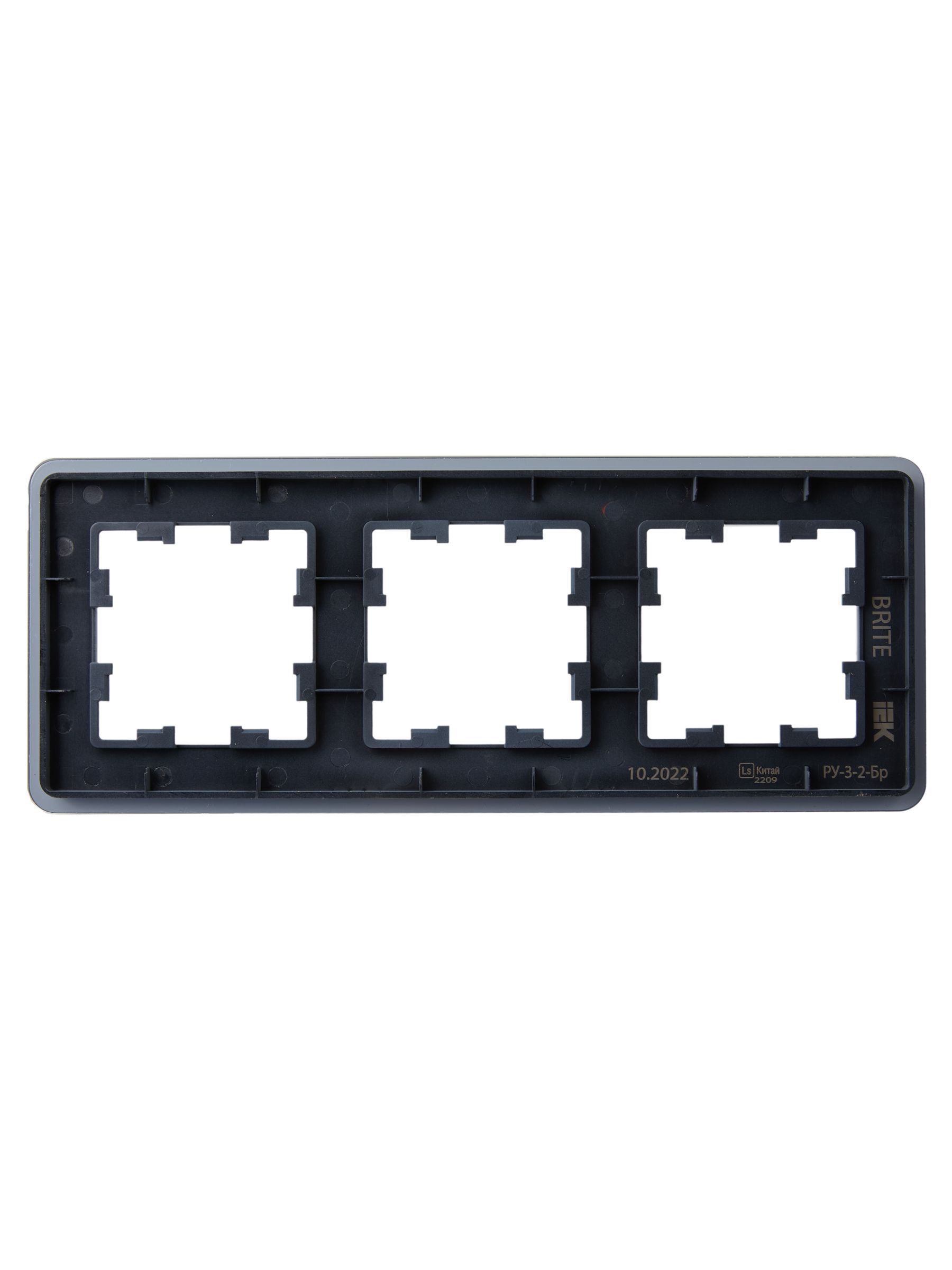 BRITE Рамка 3-местная РУ-3-2-Бр стекло графит RE IEK - Фото 4