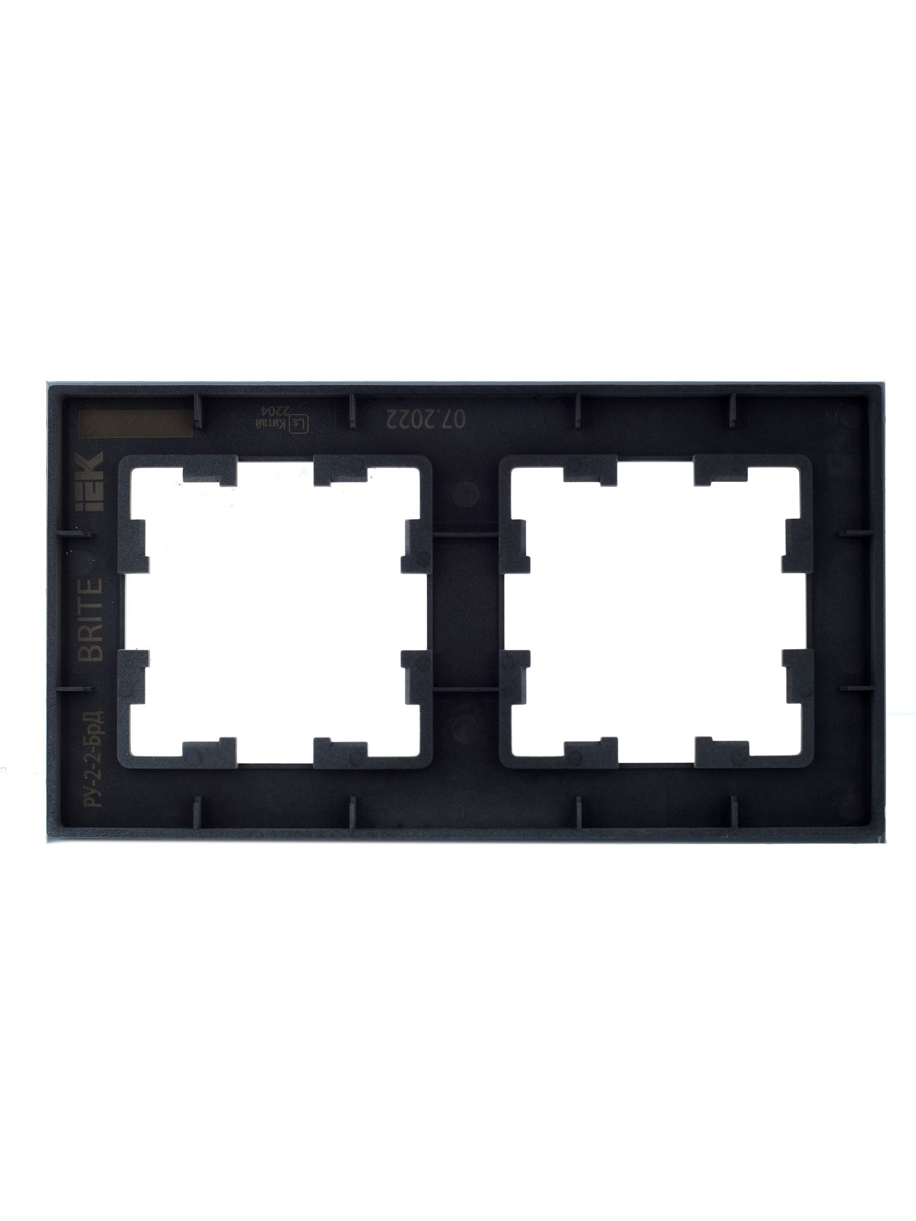 BRITE Рамка 2 -местная РУ-2-2-БрД стекло дымчатый IEK - Фото 8