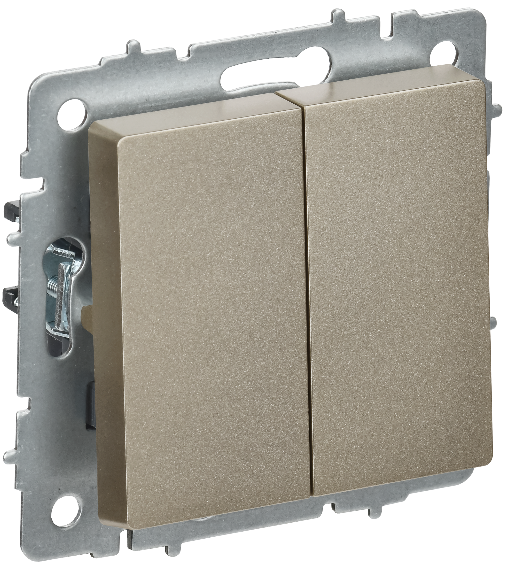 BRITE Выключатель 2-клавишный перекрестный 10А ВС10-2-3-БрШ шампань IEK BR-V23-0-10-K37