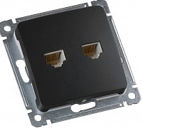 MASTER черн. Розетка комп. 2*RJ45 РСКК-440-08