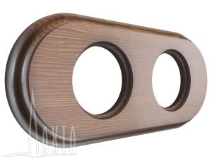 Рамка 2х-мест, дерев, скрыт,уст,, овал, темный дуб Лахта "СенатЪ" GE70842-26