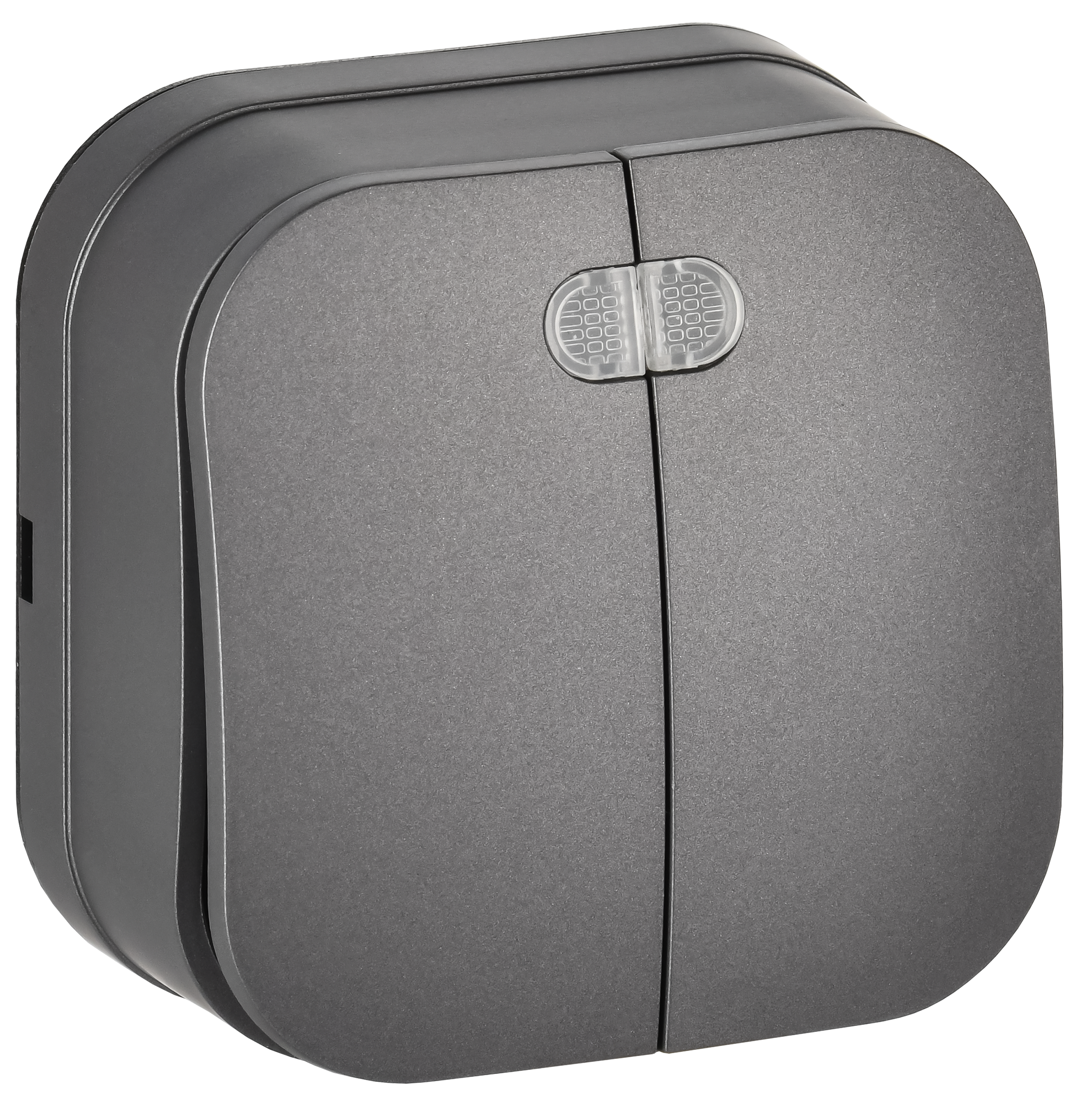 GLORY Выключатель 2-клавишный для открытой установки с индикацией 10А ВС20-2-1-ХСм сталь матовый IEK EVH21-K46M-10