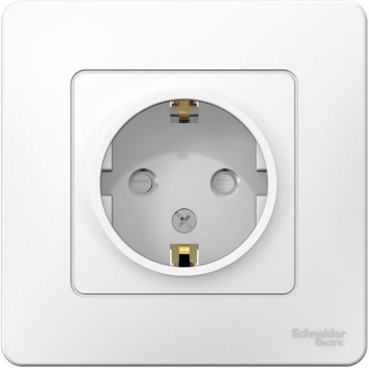 Розетка 1-м СП Blanca 16А IP20 250В с заземл. защ. шторки бел. SE BLNRS001111 - Фото 3