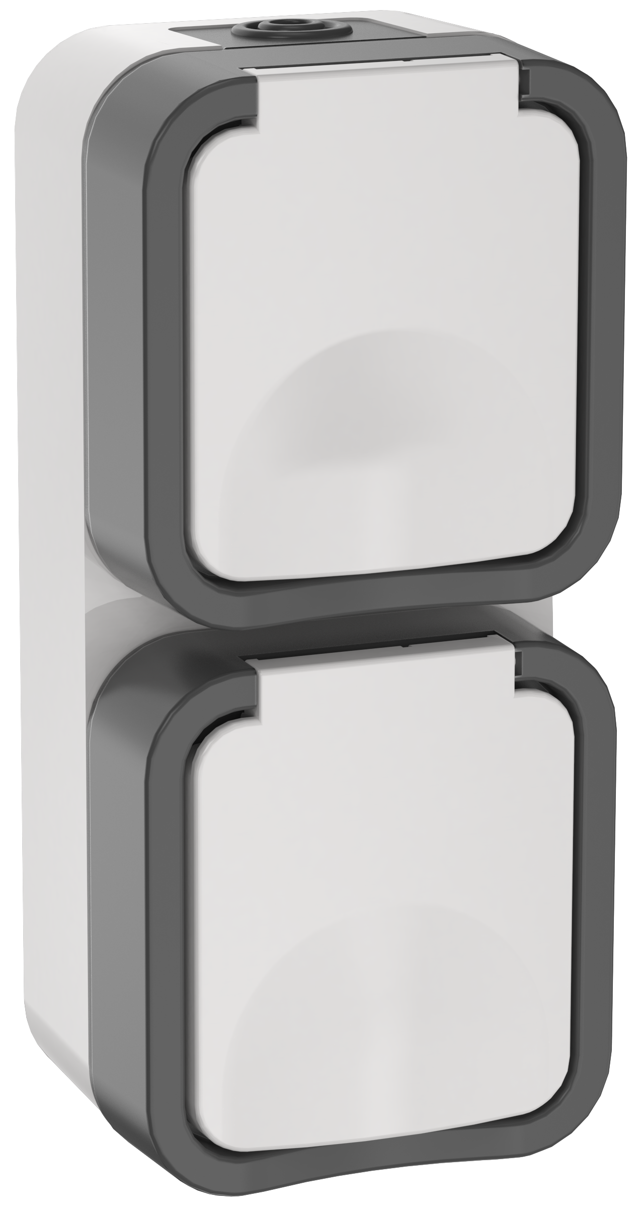 TORS Розетка 2-местная вертикальная 16А IP55 TS232 серо-белый IEK TS-R26-16-55-V-K41