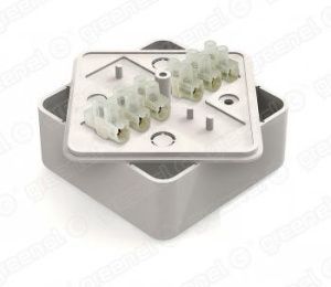 Коробка монтажная с клем. колодкой 75х75х28мм БЕЛАЯ (80шт) GE41216-01