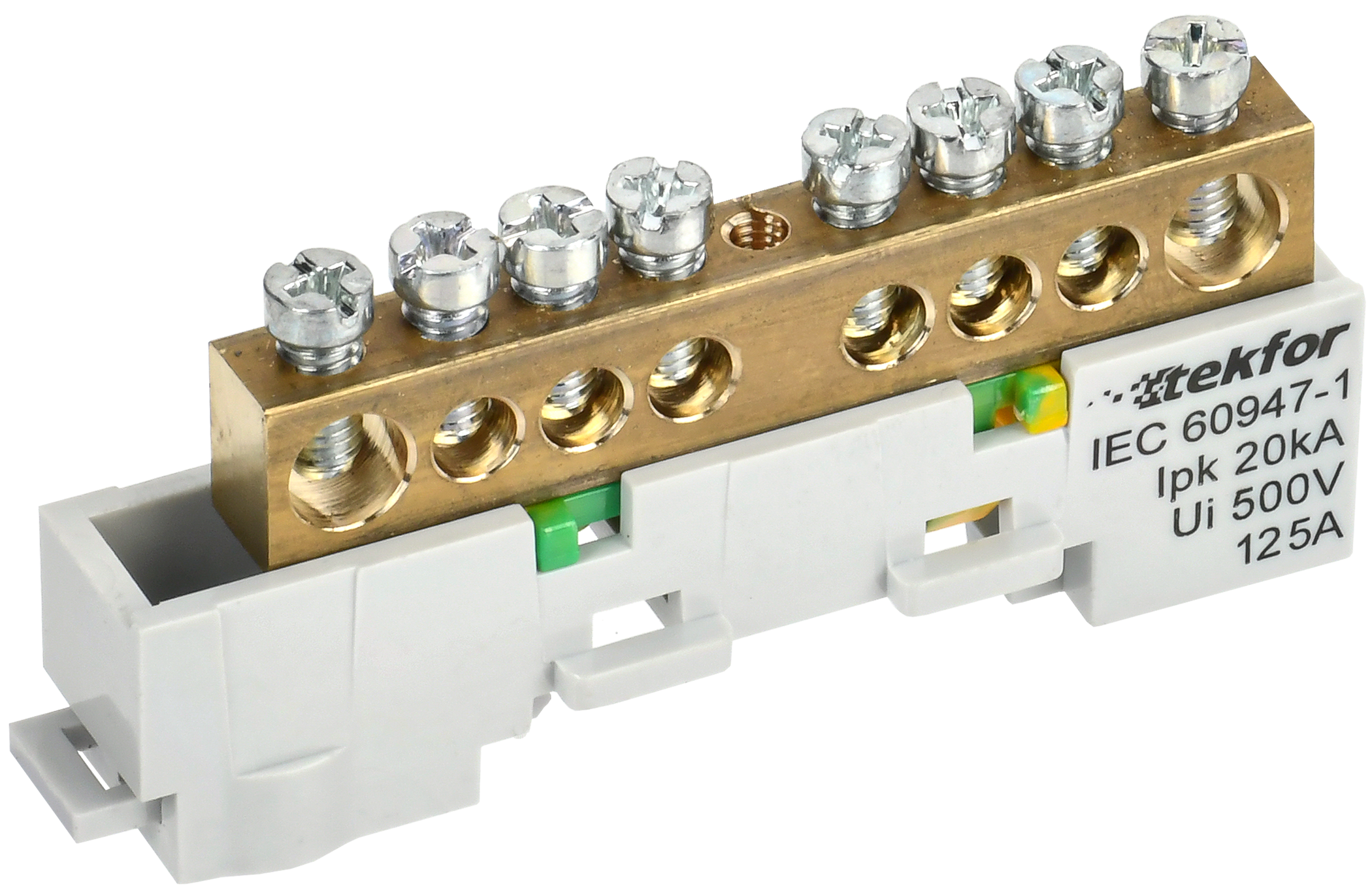 TEKFOR Шина PE "земля" неизолированная на универсальном держателе 8х12-8-Ж IEK TF-NN20-08-DL-K05