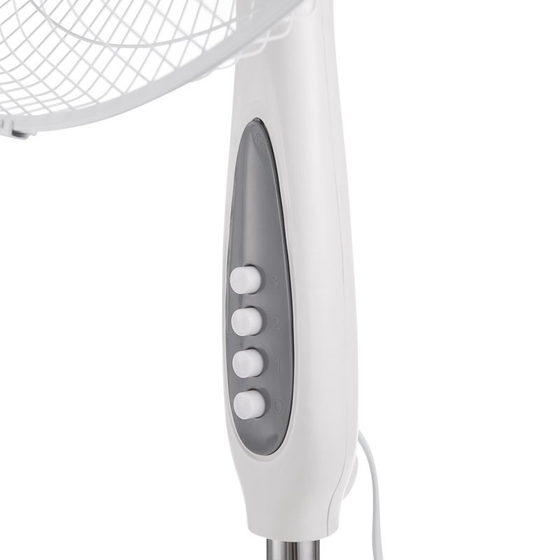 Вентилятор напольный белый/серый 40 Вт, 5 лопастей, подставка круглая, механическое управление - Фото 5