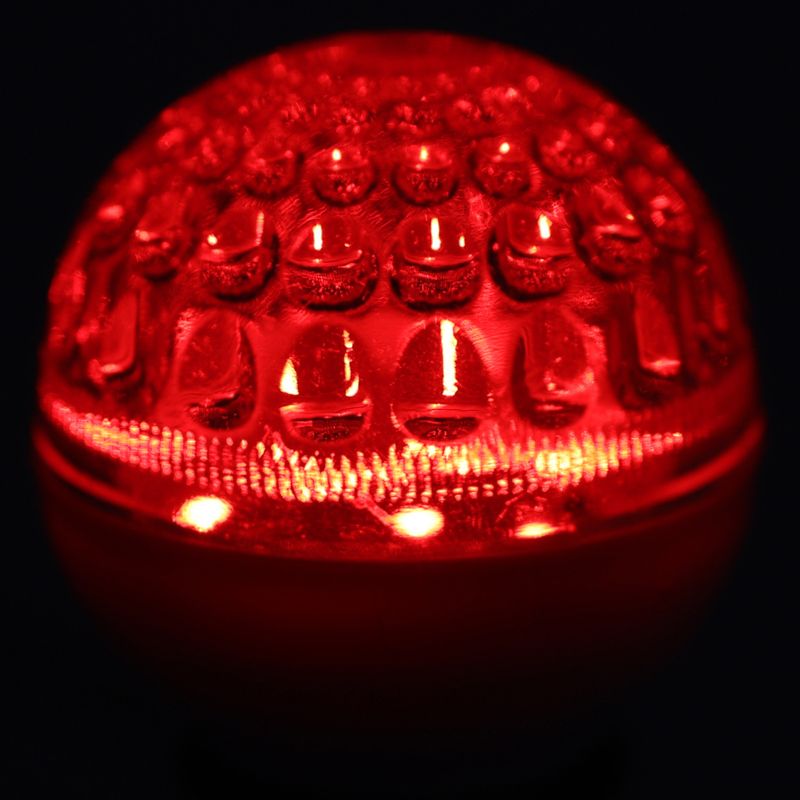 Лампа светодиодная, диаметр 50мм, E27, 9 LED, 1Вт, КРАСНЫЙ, прозрачная колба, 230В NEON-NIGHT - Фото 5