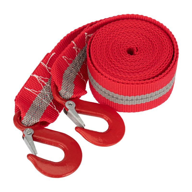 Трос буксировочный со светоотражающей лентой, 5т, 4м, с двумя крюками REXANT 80-0224