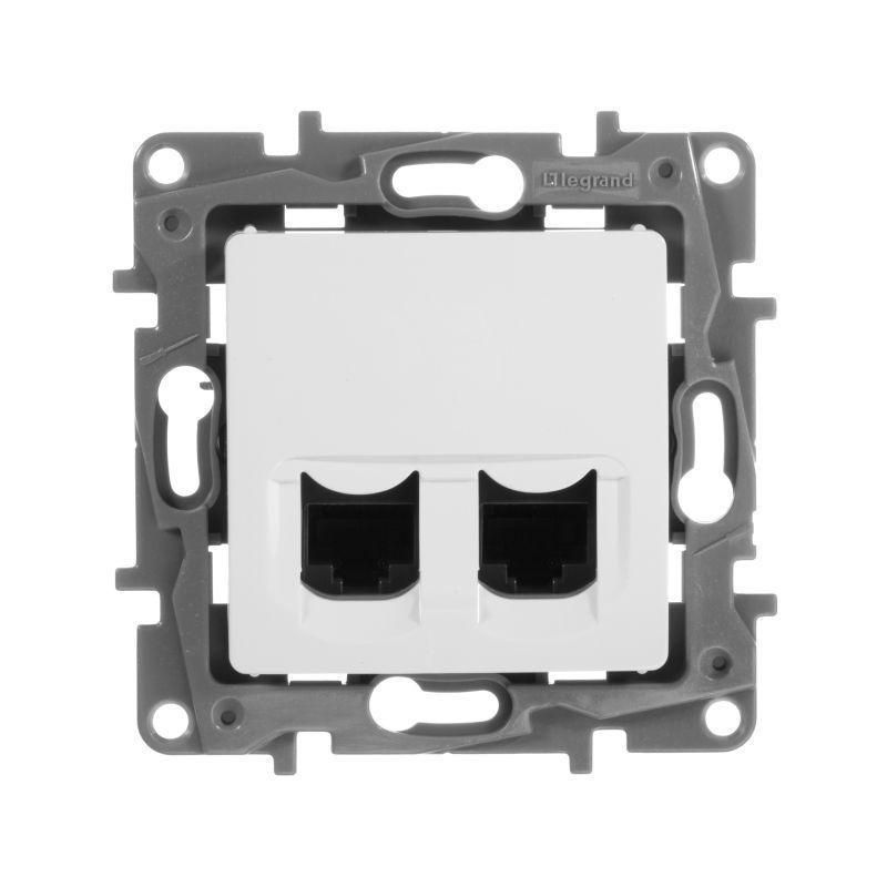 ETIKA Розетка компьютерная двойная RJ45 категория 5Е UTP белый