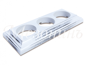 Рамка трехместная "Престиж" белый прованс, для наружного и внутреннего монтажа, ТМ "МезонинЪ" GE7070 GE70708-37