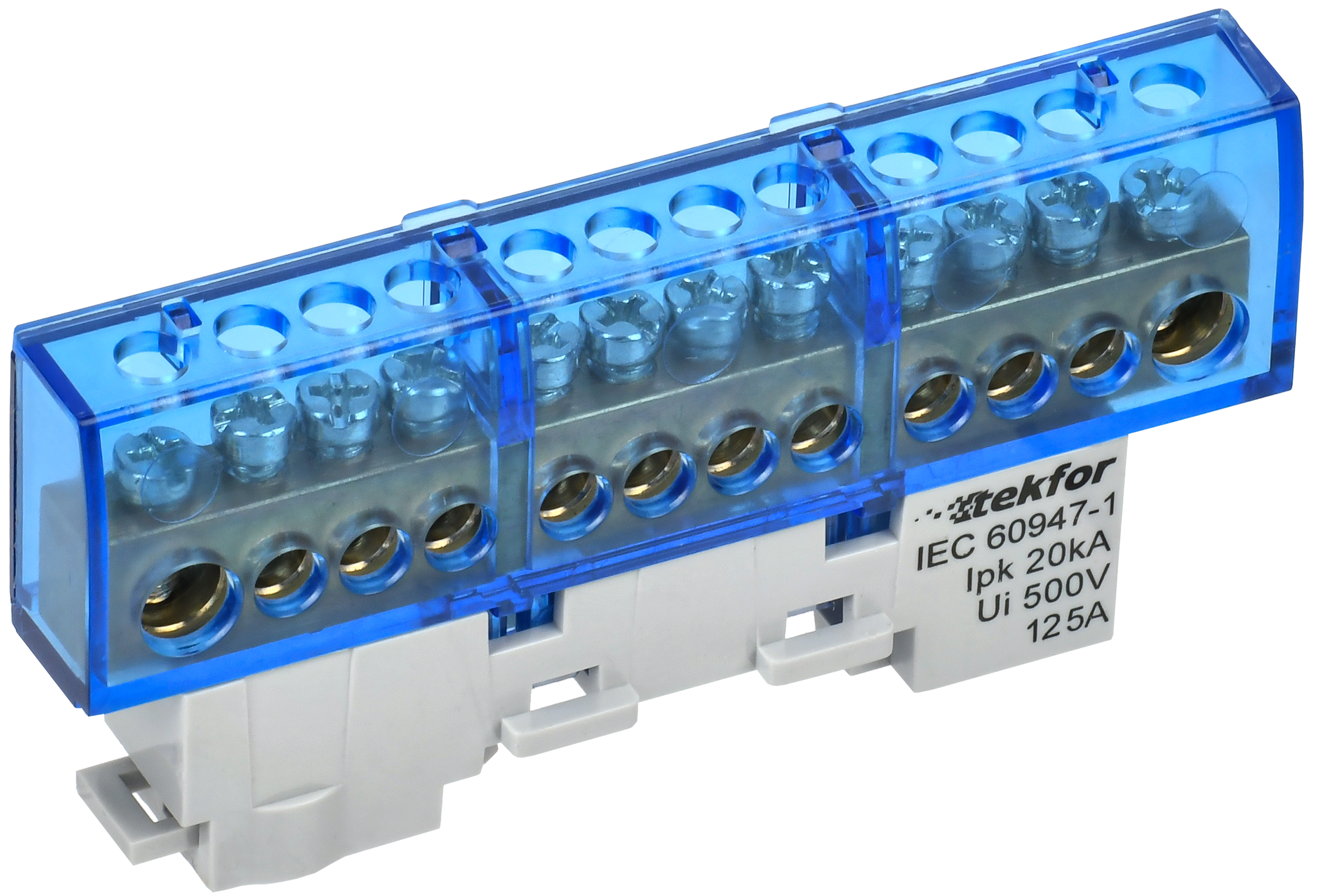 TEKFOR Шина N "ноль" изолированная на универсальном держателе 8х12-12-С IEK TF-NN20-12-KL-K07