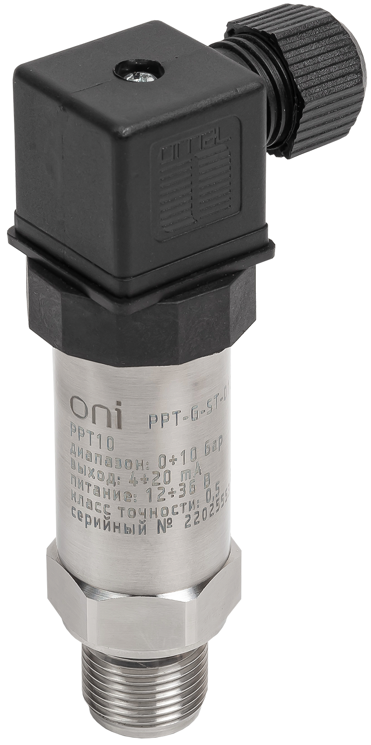Преобразователь избыточного давления PPT10 0,5% 0-10Бар 4-20мА G1/2 DIN43650 ONI PPT-G-ST-010-4-20-2-2