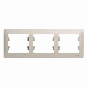 Рамка 3-м Glossa горизонт. молоч. SE GSL000903 454518