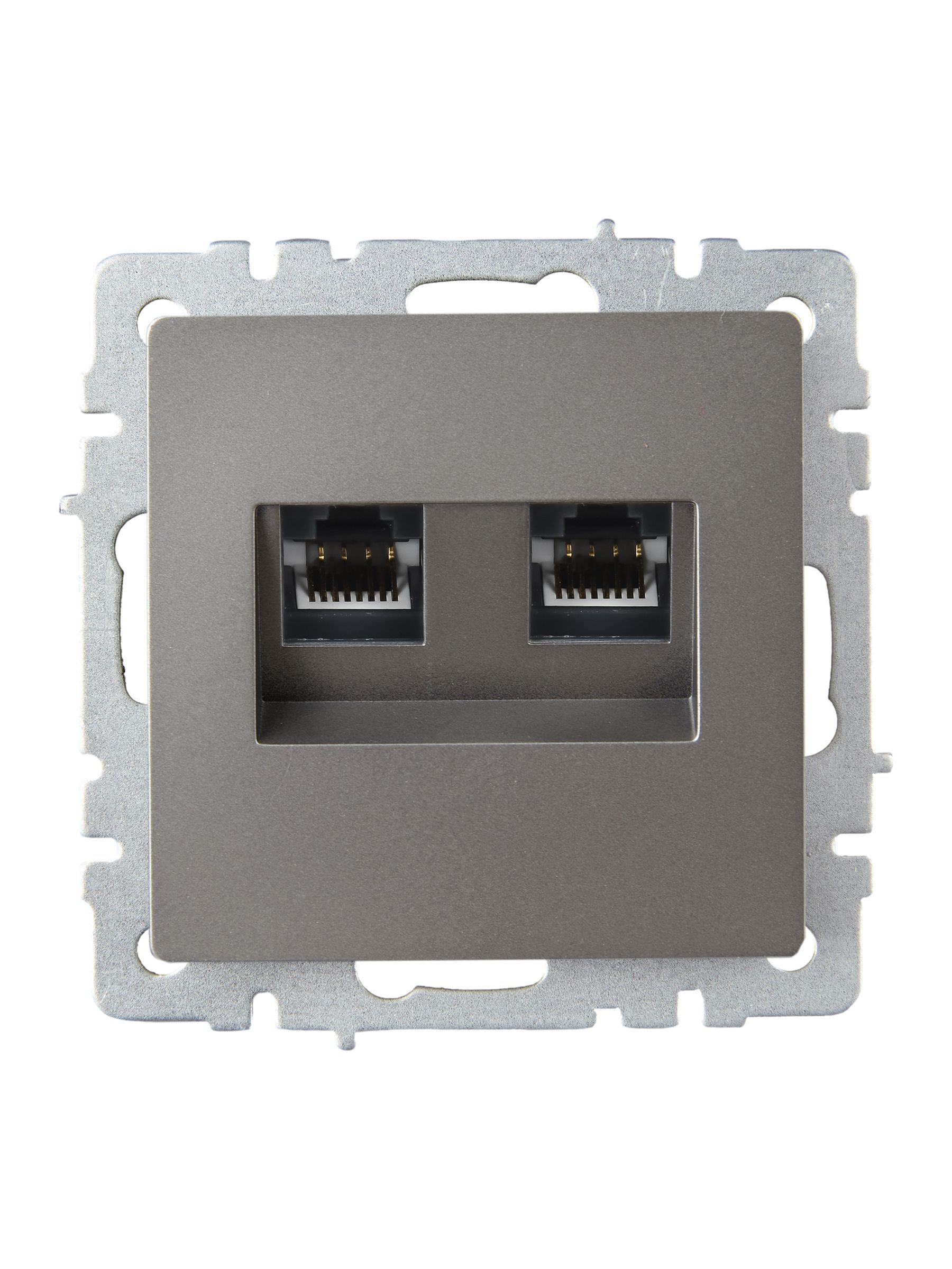 BRITE Розетка двойная RJ11+RJ45 кат.5E РК/Т12-БрС сталь IEK - Фото 4