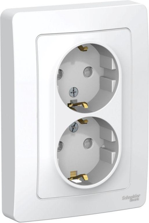 Розетка 2-м СП Blanca 16А IP20 250В с заземл. защ. шторки бел. SE BLNRS001121
