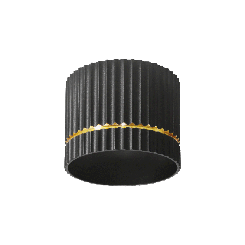 Накладной светильник WOLTA WSL-GX53/18BG NIMB под лампу GX53 Чёрный/золото D85x70 WSL-GX53/18BG