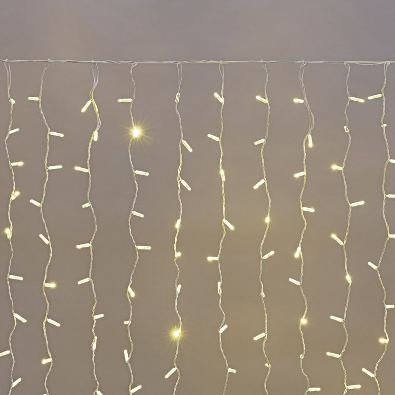 Гирлянда светодиодная Занавес 2х1,5м 300 LED ТЕПЛЫЙ БЕЛЫЙ белый ПВХ IP65 постоянное свечение 230В нужен блок 303-500-1 NEON-NIGHT 235-116