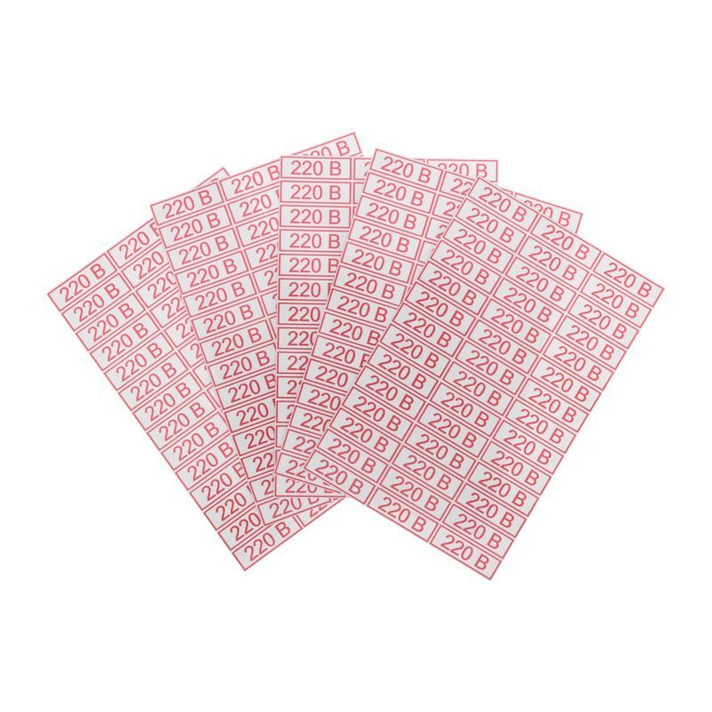 Наклейка знак электробезопасности «220 В» 10х30мм (42 шт. на листе, 5 листов) REXANT 56-0007