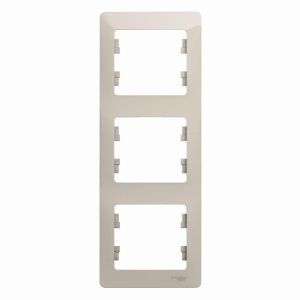 Рамка 3-м Glossa вертикал. молоч. SE GSL000907 454524