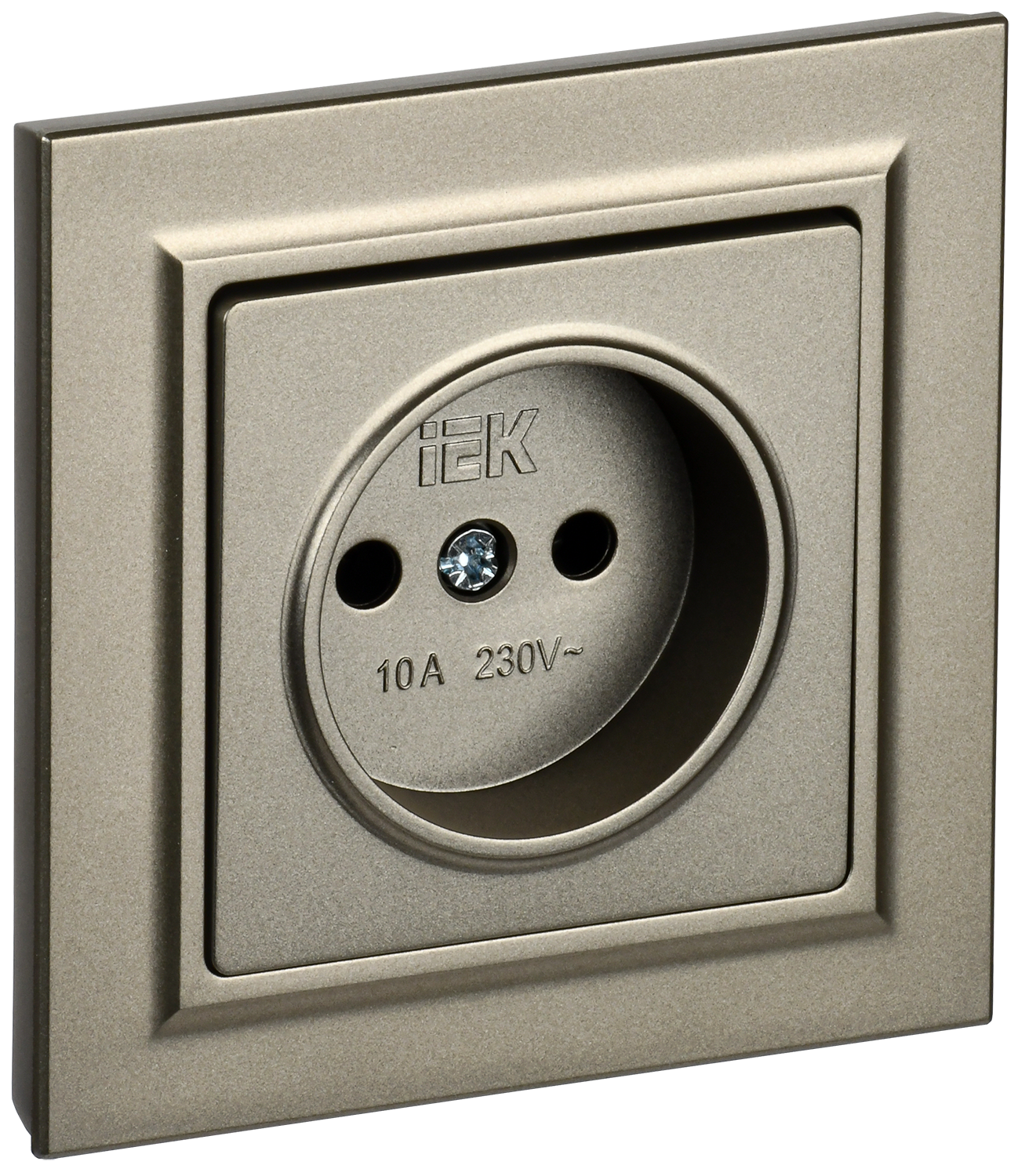 BRITE Розетка 1-местная без заземления без защитных шторок 10А в сб. РСР10-1-0-БрШ шампань IEK BR-R10-10-K37-F