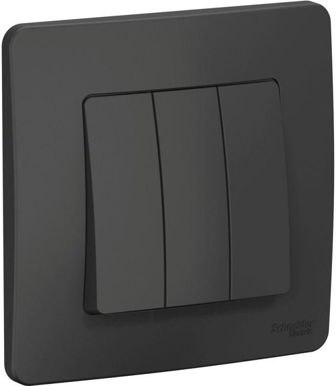 Выключатель 3-кл. СП Blanca 10А IP20 (сх. 1+1+1) 250В антрацит SE BLNVS100506