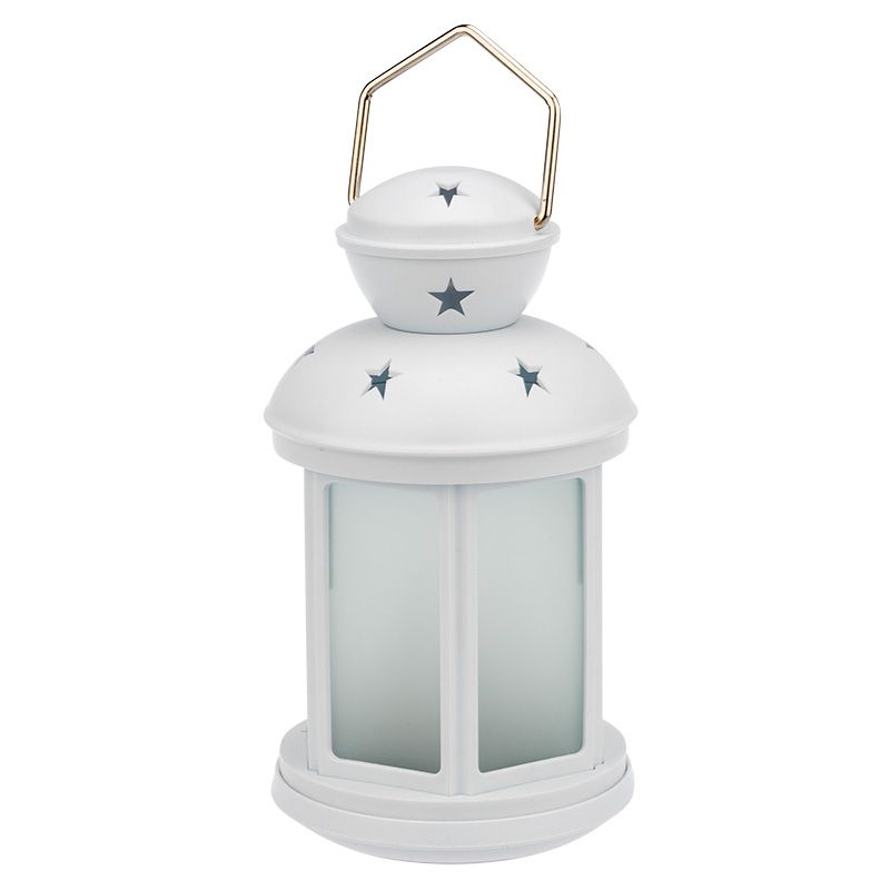 Декоративный фонарь 12х12х20,6 см, белый корпус, теплый белый цвет свечения с эффектом пламени свечи - Фото 5