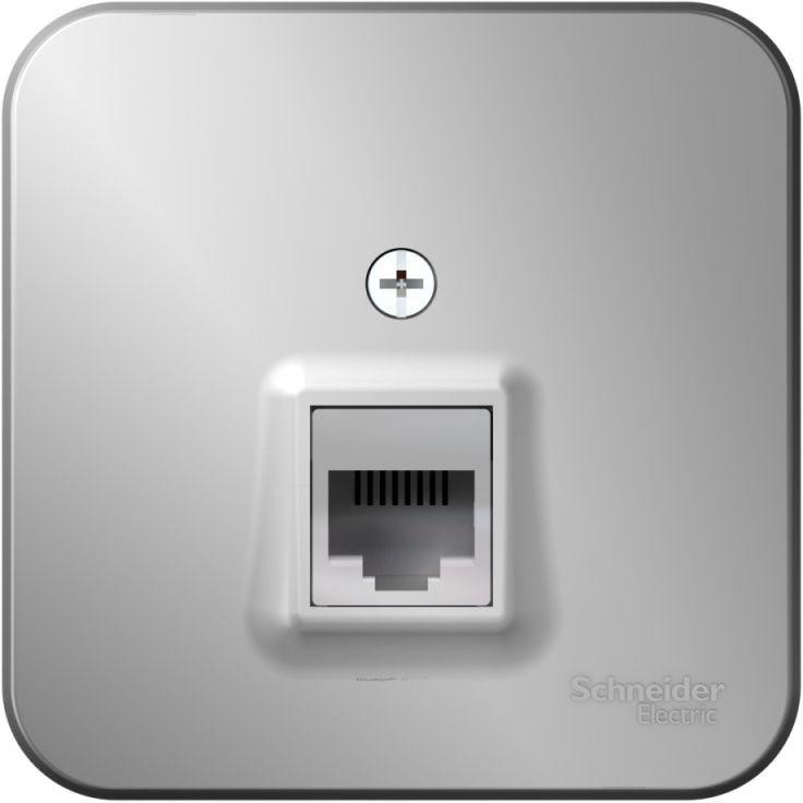 Розетка компьютерная 1-м ОП Blanca RJ45 кат.5E с изолир. пластиной алюм. SE BLNIA045003 - Фото 2