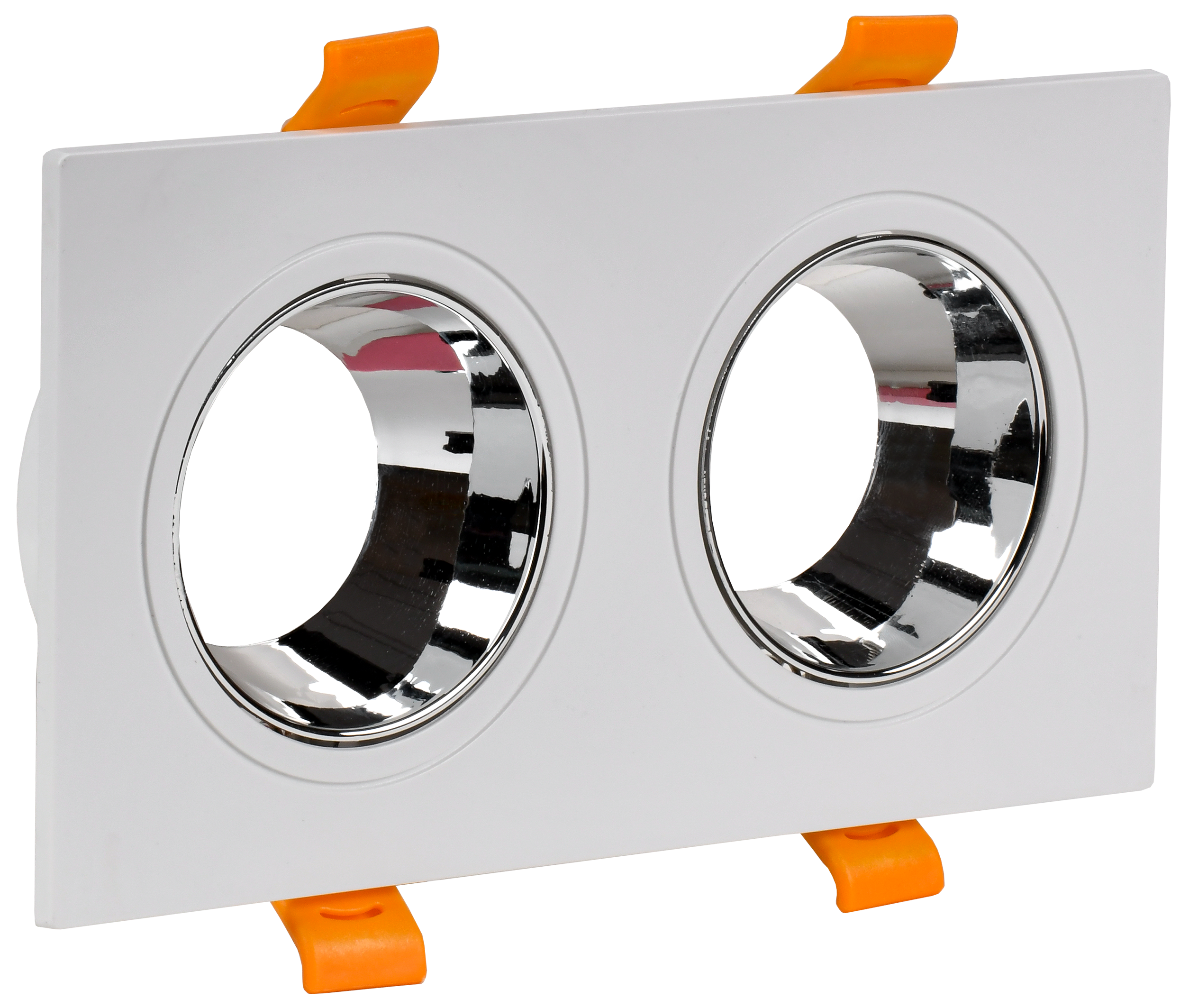 LIGHTING Светильник 4108 встраиваемый поворотный под лампу 2хGU10 белый/хром пластик IEK LT-UVB0-4108-GU10-2-K23