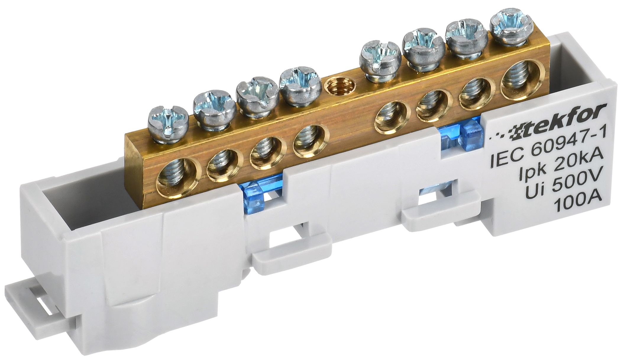 TEKFOR Шина N "ноль" неизолированная на универсальном держателе 6х9-8-С IEK TF-NN10-08-DL-K07