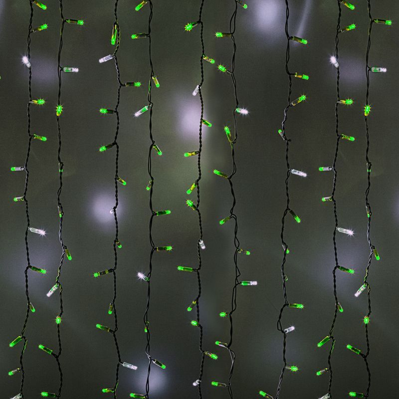 Гирлянда светодиодная Занавес 2х1,5м 360 LED ЗЕЛЕНЫЙ белый ПВХ IP65 эффект мерцания 230В блок в комплекте NEON-NIGHT 235-226