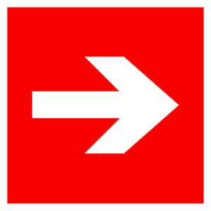 Знак наклейка F01-01 "Направляющая стрелка" (200x200) фотолюминесцентный EKF an-f-01-01-f