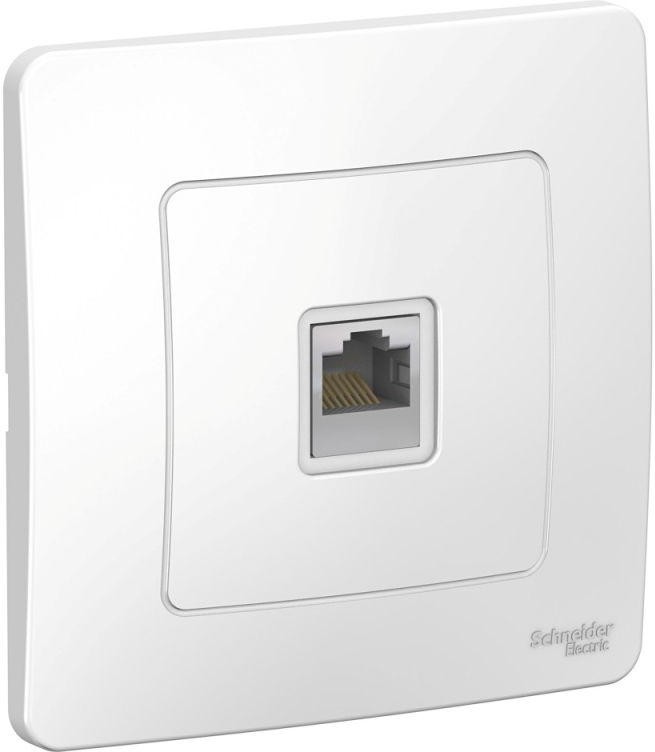 Розетка компьютерная 1-м СП Blanca RJ45 кат.5E бел. SE BLNIS045001