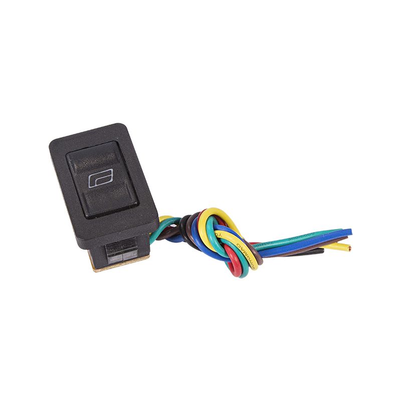 Переключатель (стеклоподъемника) клавишный 12V 20А (6с) (ON)-OFF-(ON) черный с подсветкой и проводом (ASW-21D) REXANT 36-4430