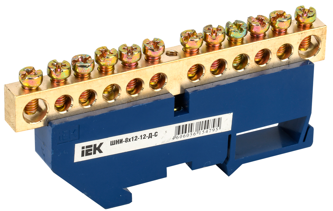 Шина N "ноль" на DIN-изол ШНИ-8х12-12-Д-С IEK