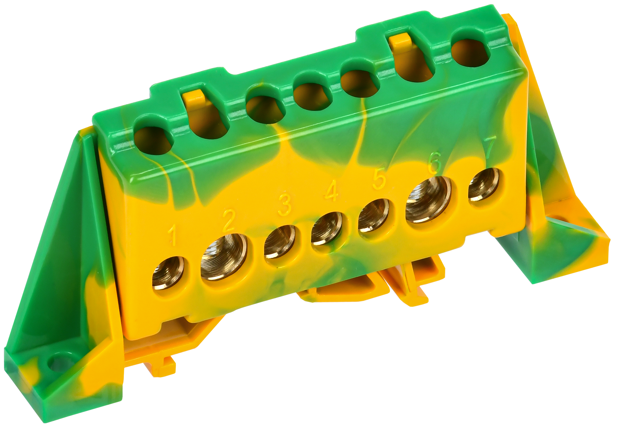 TEKFOR Шина PE "земля" в комбинированном DIN-изоляторе "Стойка" 8х12-7-ЖЗ IEK TF-NN20-07-DP-K52