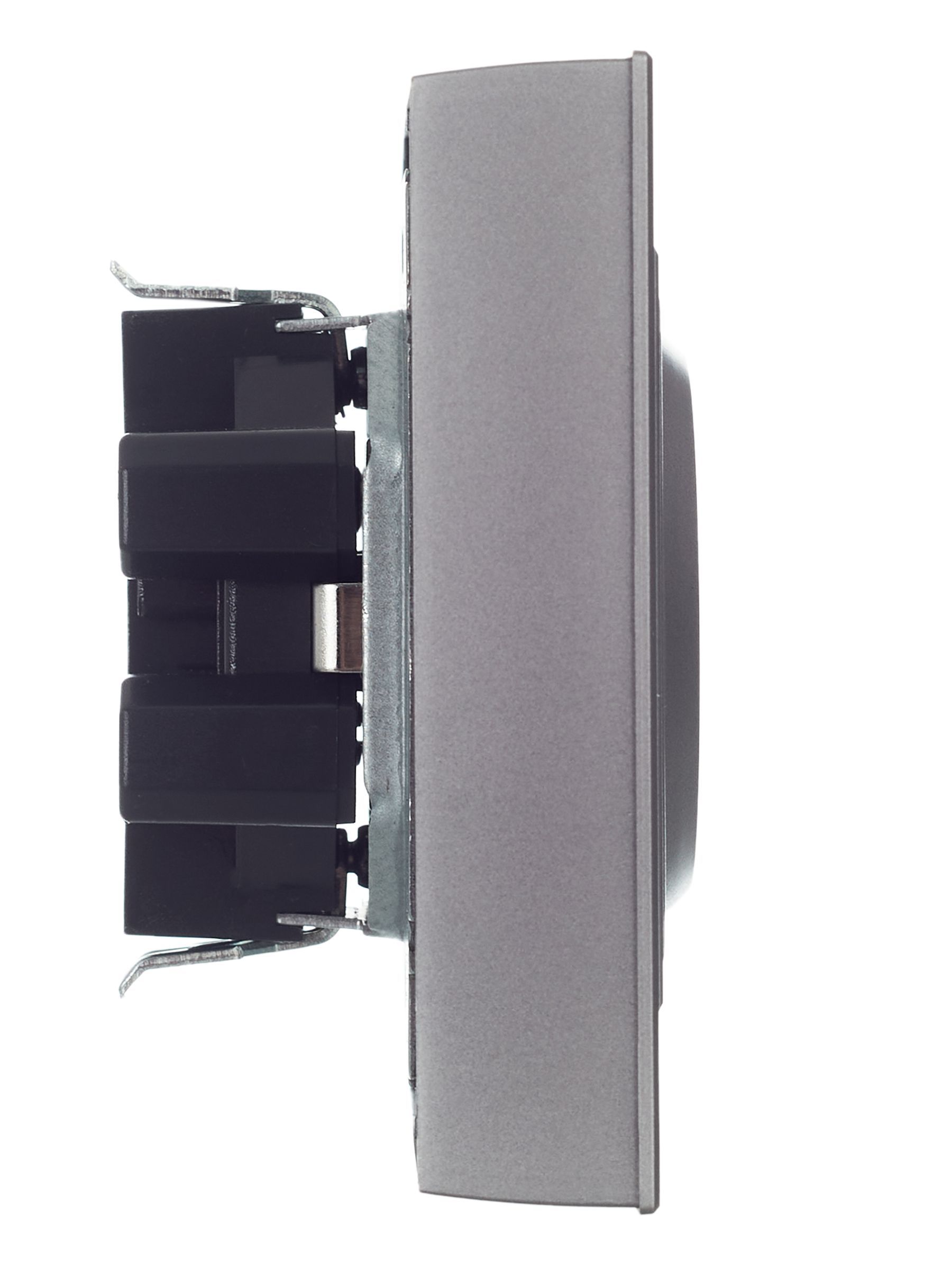 BRITE Розетка 2-местная с заземлением с защитными шторками 16А в сборе РСш12-3-БрС сталь IEK - Фото 8